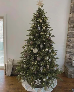 King Of Christmas 7.5' Alpine Fir Artificial Christmas Tree 800 Warm White LED Lights- Realistic|Full