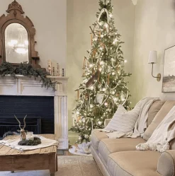 King Of Christmas 7.5' Alpine Fir Artificial Christmas Tree 800 Warm White LED Lights- Realistic|Full