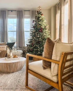 King Of Christmas 12' Alpine Fir Slim Artificial Christmas Tree 1400 Warm White LED Lights- Realistic|Slim