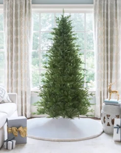 King Of Christmas 12' Alpine Fir Slim Artificial Christmas Tree Unlit- Realistic|Slim