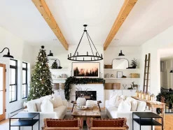 King Of Christmas 7.5' Alpine Fir Slim Artificial Christmas Tree 650 Warm White LED Lights- Realistic|Slim