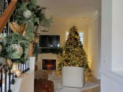 King Of Christmas 10' Cypress Spruce Artificial Christmas Tree With 2300 Warm White & Multi-Color LED Lights- Realistic|Pre-Lit