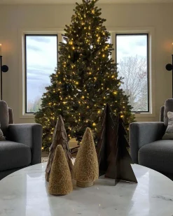 King Of Christmas 9' Cypress Spruce Artificial Christmas Tree With 2050 Warm White & Multi-Color LED Lights- Realistic|Pre-Lit