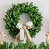 King Of Christmas 24" Cypress Spruce Wreath With Warm White LED Lights (Battery Operated)- Wreaths|Green