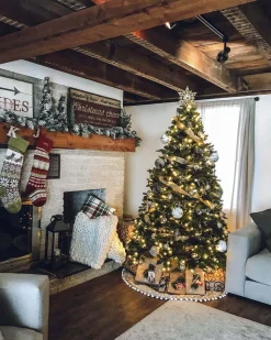 King Of Christmas 7' Hancock Spruce Artificial Christmas Tree 450 Warm White LED Lights- Classic|Pre-Lit