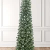 King Of Christmas 7' Hancock Spruce Pencil Artificial Christmas Tree 400 Warm White LED Lights- Classic|Slim