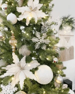 King Of Christmas 9' King Douglas Fir Slim Artificial Christmas Tree With 750 Warm White & Multi-Color LED Lights- Slim|Pre-Lit