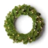 King Of Christmas 24" King Douglas Fir Wreath With Warm White LED Lights (Battery Operated)- Wreaths|24 Inch