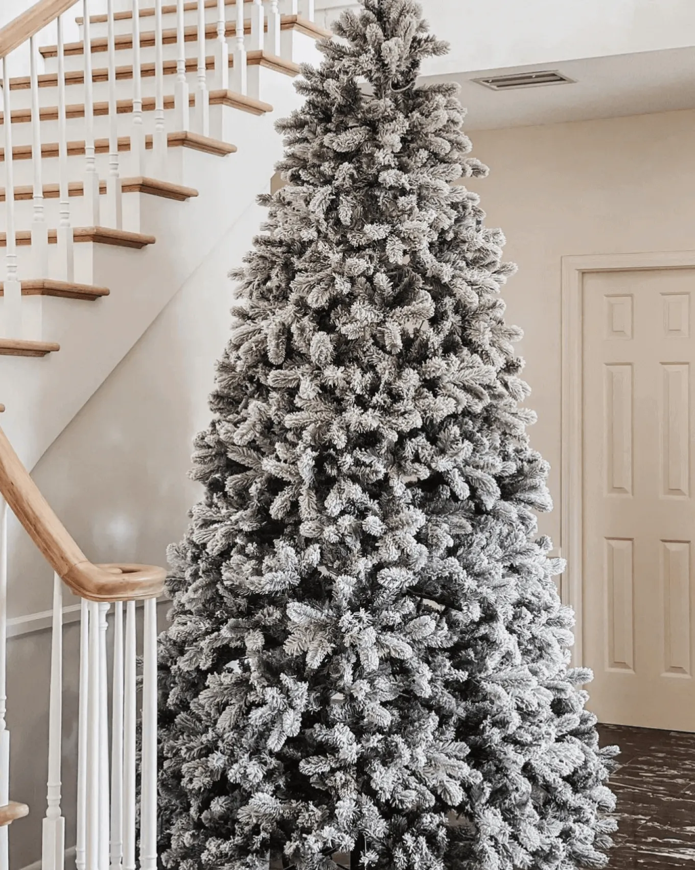 King Of Christmas 10' King Flock® Artificial Christmas Tree Unlit- Realistic|Unlit