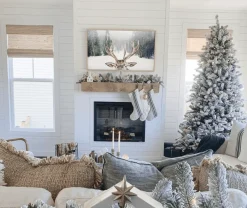 King Of Christmas 10' King Flock® Artificial Christmas Tree Unlit- Realistic|Unlit