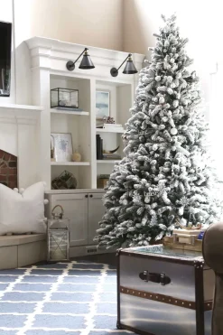 King Of Christmas 12' King Flock® Artificial Christmas Tree Unlit- Realistic|Unlit