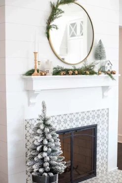 King Of Christmas 3' King Flock® Artificial Christmas Tabletop Tree Unlit- 3 Foot|Tabletop