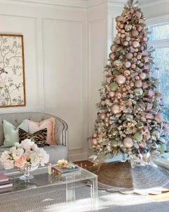 King Of Christmas 6.5' King Flock® Artificial Christmas Tree With 600 Warm White LED Lights- Realistic|Flocked