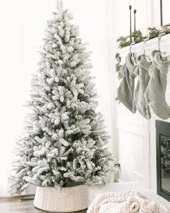 King Of Christmas 8' King Flock® Artificial Christmas Tree Unlit- Realistic|Unlit