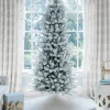 King Of Christmas 12' King Flock® Slim Artificial Christmas Tree Unlit- Realistic|Slim
