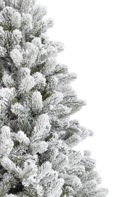 King Of Christmas 6.5' King Flock® Slim Artificial Christmas Tree Unlit- Realistic|Slim