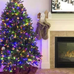 King Of Christmas 10' King Fraser Fir Artificial Christmas Tree With 1600 Warm White & Multi-Color LED Lights- Realistic|Pre-Lit