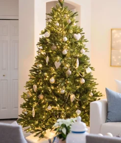 King Of Christmas 10' King Fraser Fir Artificial Christmas Tree With 1600 Warm White & Multi-Color LED Lights- Realistic|Pre-Lit