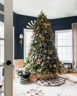 King Of Christmas 12' King Fraser Fir Artificial Christmas Tree With 2300 Warm White & Multi-Color LED Lights- Realistic|Pre-Lit