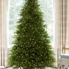 King Of Christmas 7.5' King Fraser Fir Artificial Christmas Tree With 1000 Warm White & Multi-Color LED Lights- Full|Pre-Lit