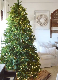 King Of Christmas 7.5' King Fraser Fir Artificial Christmas Tree With 1000 Warm White & Multi-Color LED Lights- Full|Pre-Lit