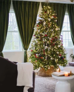 King Of Christmas 7.5' King Fraser Fir Artificial Christmas Tree With 1000 Warm White & Multi-Color LED Lights- Full|Pre-Lit