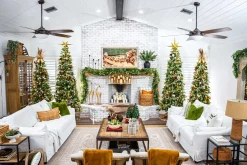 King Of Christmas 6.5' King Fraser Fir Slim Artificial Christmas Tree With 600 Warm White LED Lights- Realistic|Slim