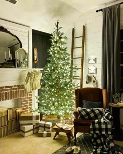 King Of Christmas 6' King Noble Fir Artificial Christmas Tree With 400 Warm White LED Lights- Realistic|Pre-Lit