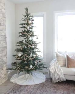 King Of Christmas 7' King Noble Fir Artificial Christmas Tree With 500 Warm White LED Lights- Realistic|Pre-Lit