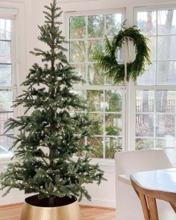 King Of Christmas 7' King Noble Fir Artificial Christmas Tree With 500 Warm White LED Lights- Realistic|Pre-Lit