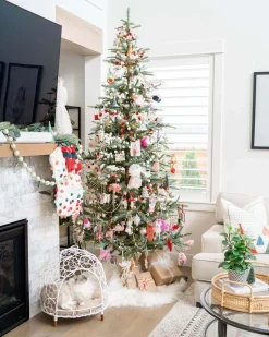 King Of Christmas 7' King Noble Fir Artificial Christmas Tree With 500 Warm White LED Lights- Realistic|Pre-Lit