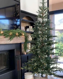 King Of Christmas 7' King Noble Fir Artificial Christmas Tree With 500 Warm White LED Lights- Realistic|Pre-Lit