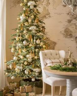 King Of Christmas 7' King Noble Fir Artificial Christmas Tree With 500 Warm White LED Lights- Realistic|Pre-Lit