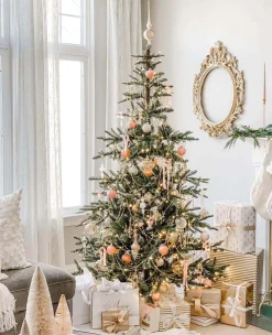 King Of Christmas 8' King Noble Fir Artificial Christmas Tree With 600 Warm White LED Lights- Realistic|Pre-Lit