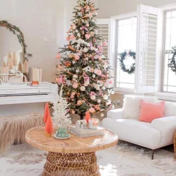 King Of Christmas 8' King Noble Fir Artificial Christmas Tree With 600 Warm White LED Lights- Realistic|Pre-Lit