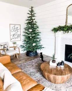 King Of Christmas 8' King Noble Fir Artificial Christmas Tree With 600 Warm White LED Lights- Realistic|Pre-Lit