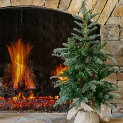 King Of Christmas 3' King Noble Fir Tabletop Tree With 70 Warm White LED Lights- 3 Foot|Tabletop