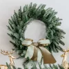 King Of Christmas 24" King Noble Fir Wreath With Warm White LED Lights (Battery Operated)- Wreaths|Green