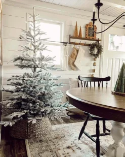 King Of Christmas 7' King Noble Flock Artificial Christmas Tree With 500 Warm White LED Lights- Realistic|Full