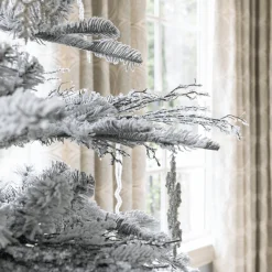 King Of Christmas 7' King Noble Flock Artificial Christmas Tree Unlit- Realistic|Unlit