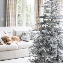 King Of Christmas 7' King Noble Flock Artificial Christmas Tree Unlit- Realistic|Unlit