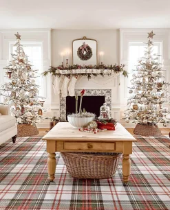 King Of Christmas 8' King Noble Flock Artificial Christmas Tree With 600 Warm White LED Lights- Realistic|Green