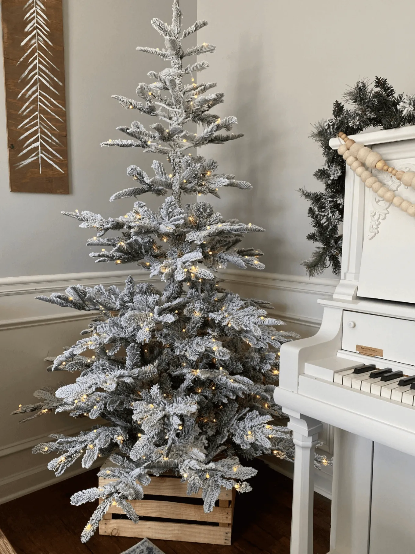 King Of Christmas 9' King Noble Flock Artificial Christmas Tree Unlit- Realistic|Unlit