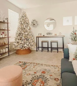 King Of Christmas 10' Prince Flock® Artificial Christmas Tree With 750 Warm White LED Lights- Classic|Pre-Lit