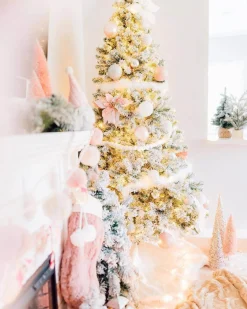 King Of Christmas 10' Prince Flock® Artificial Christmas Tree With 750 Warm White LED Lights- Classic|Pre-Lit