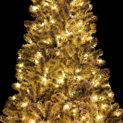 King Of Christmas 10' Prince Flock® Artificial Christmas Tree With 750 Warm White LED Lights- Classic|Pre-Lit