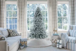 King Of Christmas 10' Prince Flock® Artificial Christmas Tree With 750 Warm White LED Lights- Classic|Pre-Lit