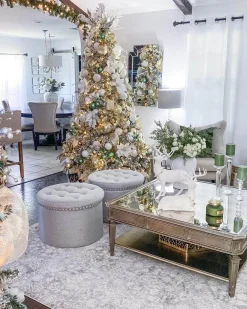 King Of Christmas 7' Prince Flock® Artificial Christmas Tree With 400 Warm White LED Lights- Full|Flocked