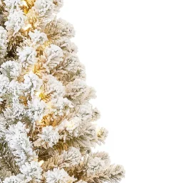 King Of Christmas 7' Prince Flock® Artificial Christmas Tree With 400 Warm White LED Lights- Full|Flocked