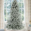 King Of Christmas 8' Prince Flock® Artificial Christmas Tree With 550 Warm White LED Lights- Classic|Pre-Lit
